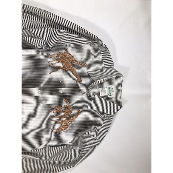 The Quacker Factory Size Medium Striped Shirt Giraffe Embroidery Rhinestones - Picture 2 of 8